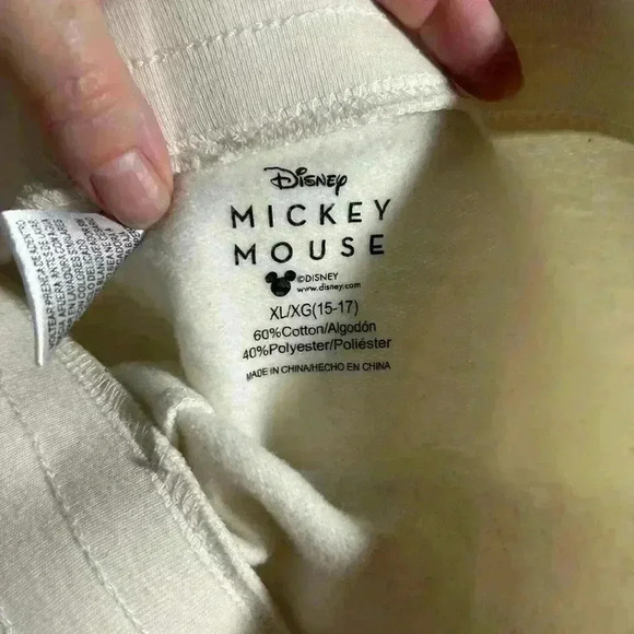 Mickey Mouse ivory shorts XL (15-17). Disney heavier weight cotton/polyester - Picture 6 of 9